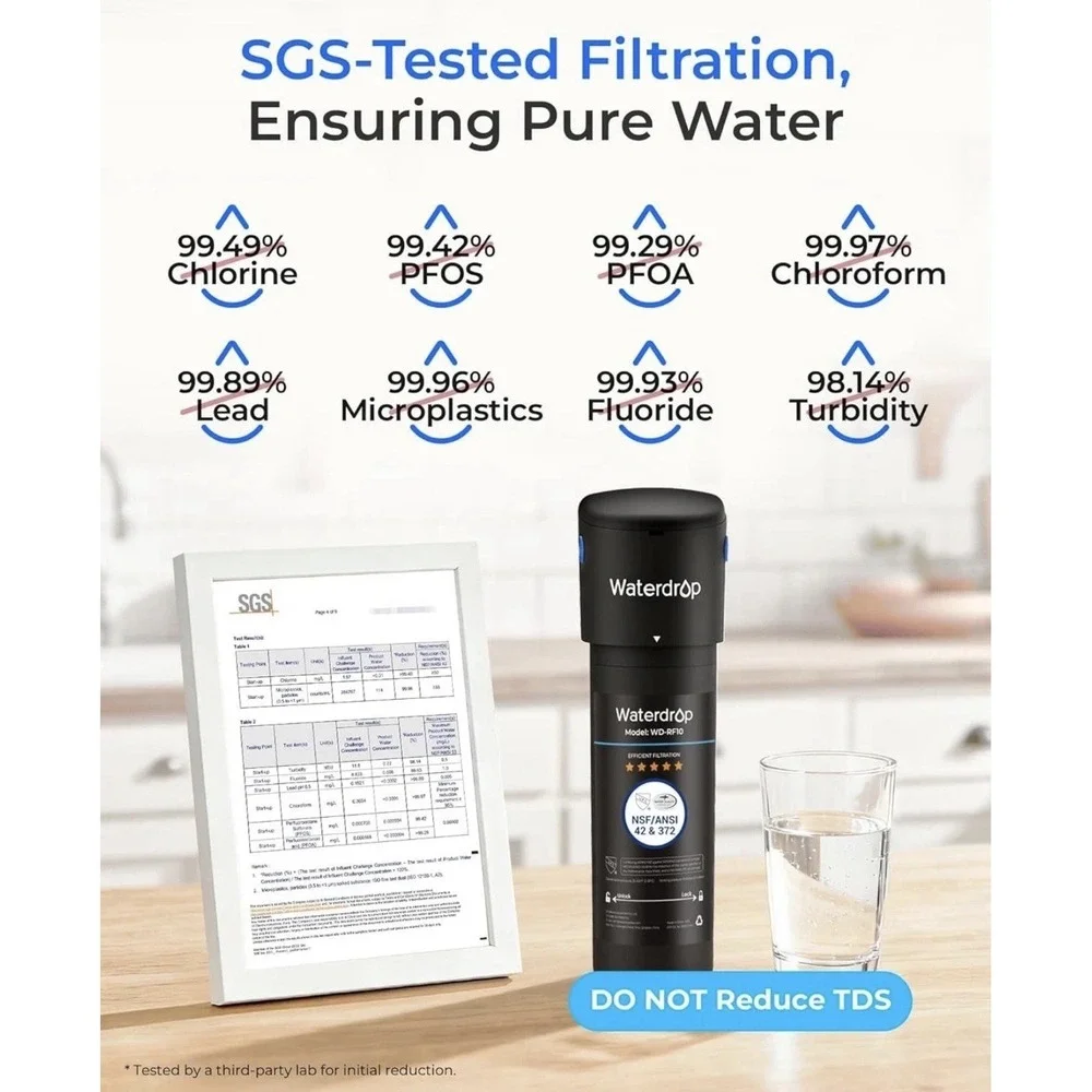 Waterdrop 10UB Under Sink Water Filter System,‎ with Stainless Steel Faucet